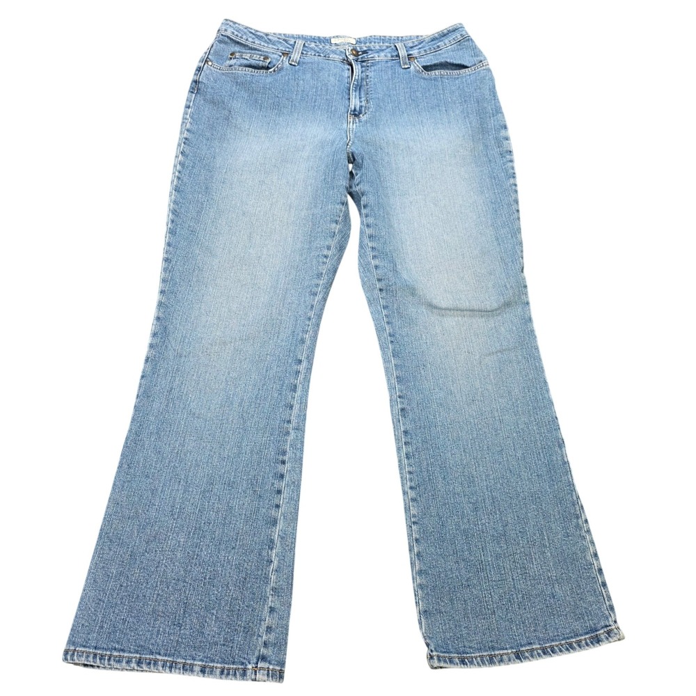 St Johns Bay Stretch Boot Jeans Women's Size 14 Blue Medium Wash Y2K High Rise‎